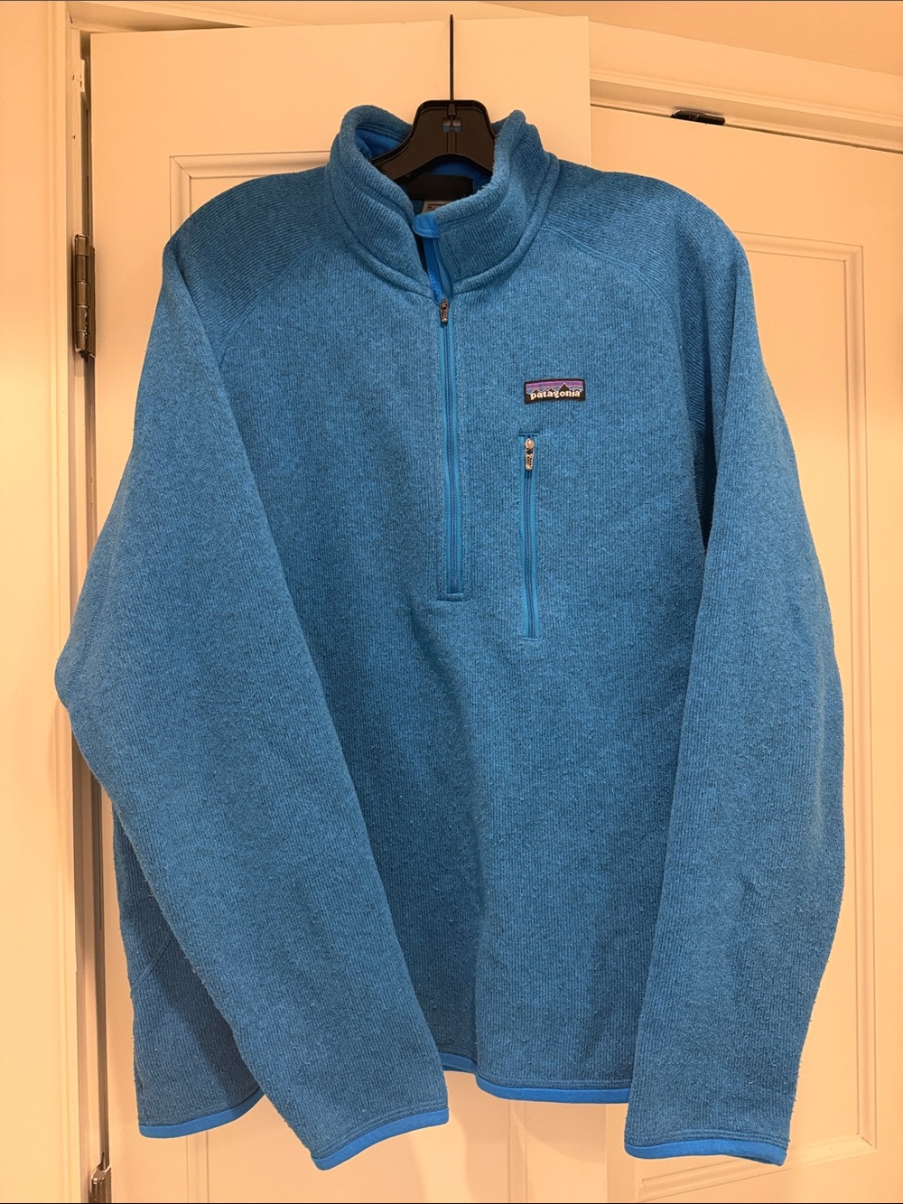 Patagonia Men’s Teal Blue Synchilla Quarter-Zip Fleece Pullover